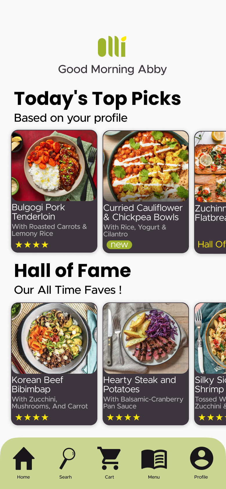 Olli cooking screen